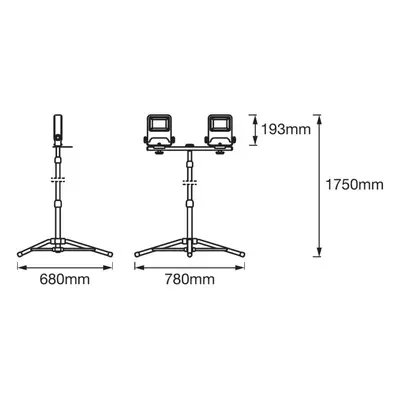 LEDVANCE LEDVANCE Pracovní světlo Tripod LED stavební reflektor 2x30W