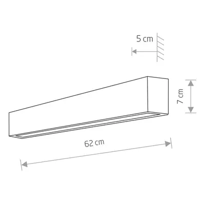 Euluna Nástěnné svítidlo Straight S, 62 cm, bílé