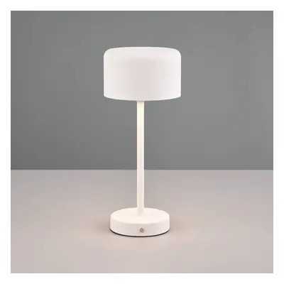 Reality Leuchten Nabíjecí stolní lampa Jeff LED, matně bílá, výška 30 cm, kovová