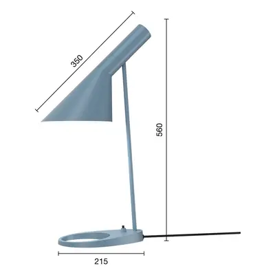 Louis Poulsen Stolní lampa Louis Poulsen AJ Mini modrošedá