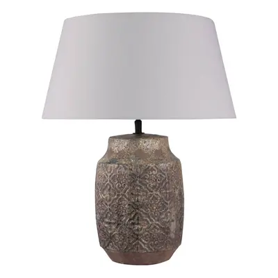 Lindby Stolní lampa Lindby Aelith, Ø 40 cm, hnědá, keramika, E27