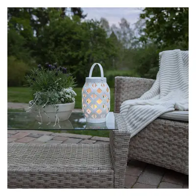 STAR TRADING LED lucerna Flame Lantern, bílá, výška 23 cm