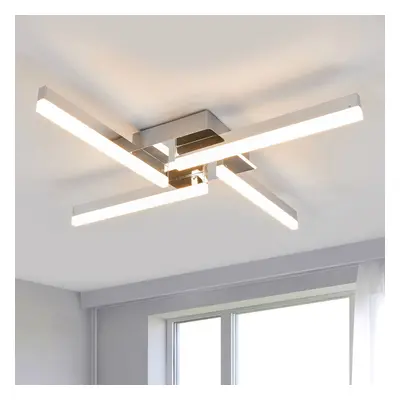 Lindby Lindby LED stropní svítidlo Patrik, 59 cm, 4 světla, chrom, IP44