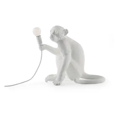 SELETTI LED deko stolní lampa Monkey Lamp, bílá, sedící