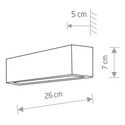 Euluna Nástěnné světlo Straight XS, šířka 26 cm, bílá