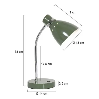 Steinhauer Stolní lampa Spring, nastavitelné rameno, zelená