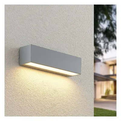 Lucande Venkovní nástěnné svítidlo Lucande LED Lengo, 25 cm, stříbrná, 1 světlo,