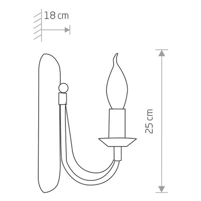 Euluna Nástěnné svítidlo Ares v designu lustru, s jedním plamenem