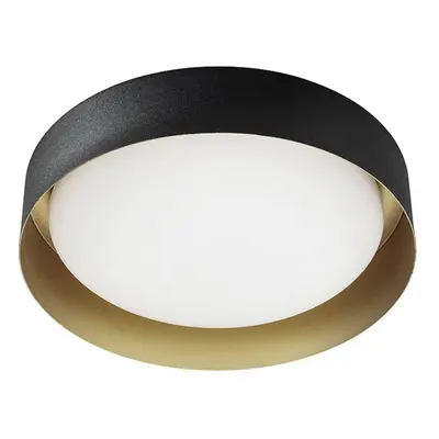 Linea Light LED stropní svítidlo Crew 2, Ø 33 cm, černá/zlatá