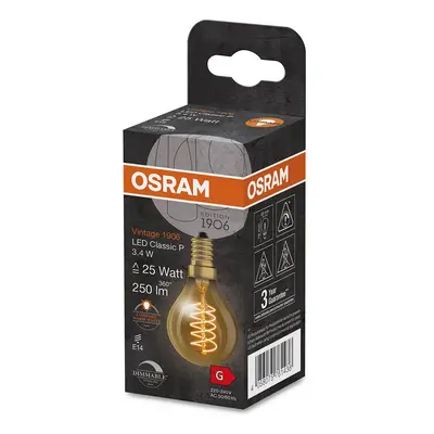 OSRAM OSRAM Vintage 1906 LED kapka E14 3,4W gold dim