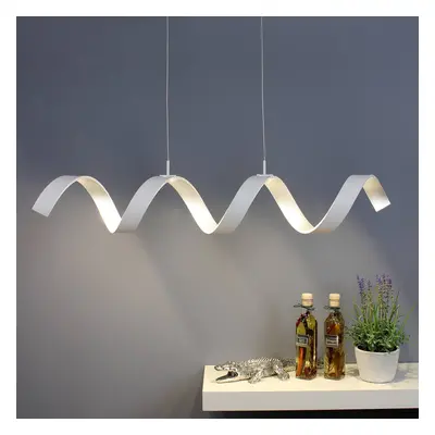 Eco-Light LED závěsné světlo Helix, bílá-stříbrná, 80 cm