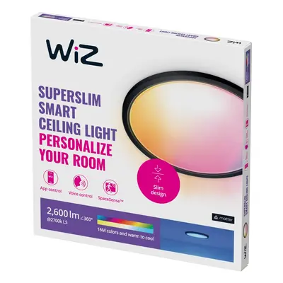 WiZ WiZ SuperSlim LED stropní světlo RGBW Ø42cm černé