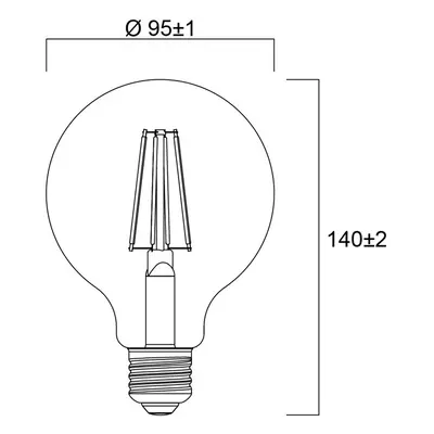 Sylvania Sylvania E27 filament LED G95 4W 2 700K 840 lm