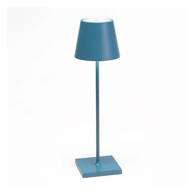 Zafferano Stolní lampa Zafferano Poldina LED, dobíjecí baterie, matná, modrá