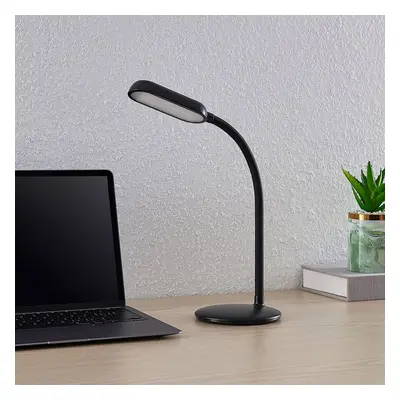 PRIOS Nabíjecí stolní lampa Prios LED Opira, černá, USB, dotykový stmívač