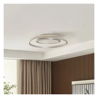 Lucande Stropní svítidlo Lucande LED Noud, 49 cm, stříbrná, hliník, stmívatelné