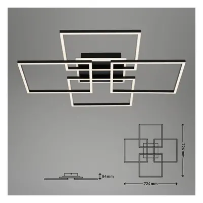 Briloner Stropní svítidlo LED Frame S, 72,4x72,4 cm, černé