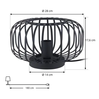 Lindby Lindby Krish stolní lampa ve tvaru klece, černá