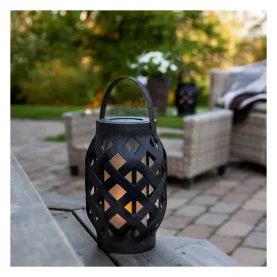 STAR TRADING LED lucerna Flame Lantern, černá, výška 23 cm