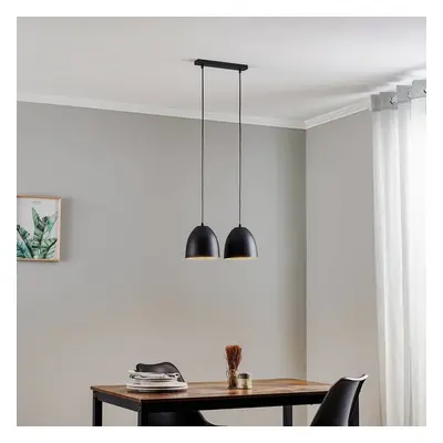 EMIBIG LIGHTING Závěsné světlo Lenox, dva zdroje, černá/zlatá