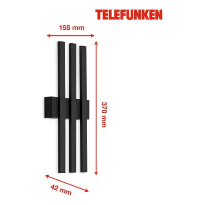 Telefunken LED venkovní nástěnné Graz nepřímé 3 zdroje černá