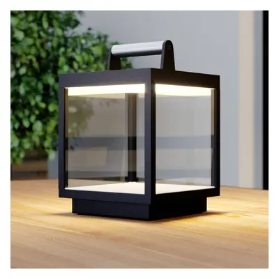 Lucande Nabíjecí stolní lampa Lucande LED Cube, hliník, USB, IP54, stmívatelná