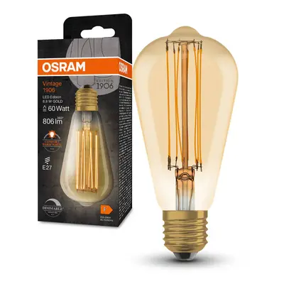 OSRAM OSRAM Vintage 1906 E27 8,8W LED ST64 822 zlatá dim