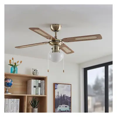 Lindby Stropní ventilátor Lindby s osvětlením Rakan, tichý, Ø 106 cm