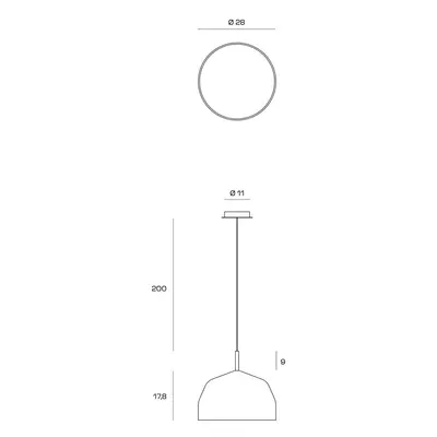 miloox by Sforzin Závěsné svítidlo Hrnek, krémově bílé s chromovanými detaily Ø28cm