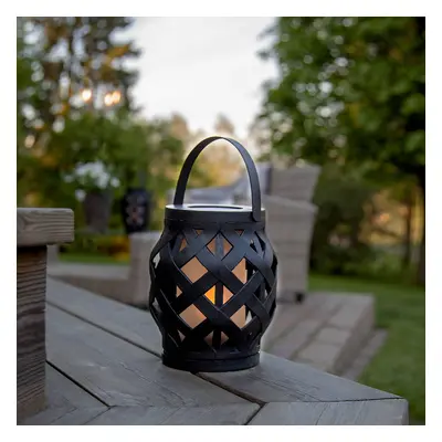 STAR TRADING LED lucerna Flame Lantern, černá, výška 16 cm