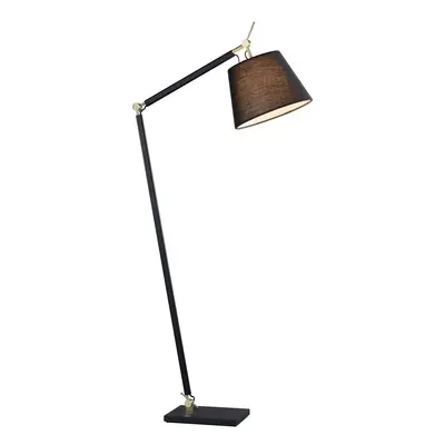 Lucande Stojací lampa Lucande Marvaine, černá/zlatá barva, nastavitelná