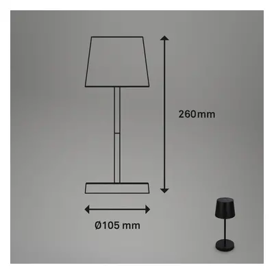 Briloner Stolní lampa LED Piha s dobíjecí baterií, černá