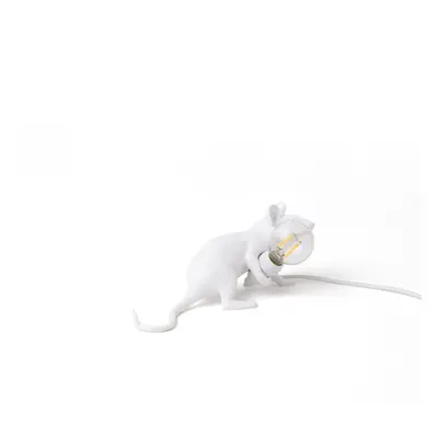 SELETTI LED deko stolní lampa Mouse Lamp USB ležící bílá