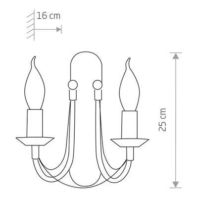 Euluna Nástěnné svítidlo Ares v designu lustru, dvě světla