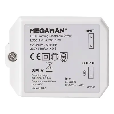 Megaman LED ovladač pro Rico HR, stmívací U-DIM, 12 W