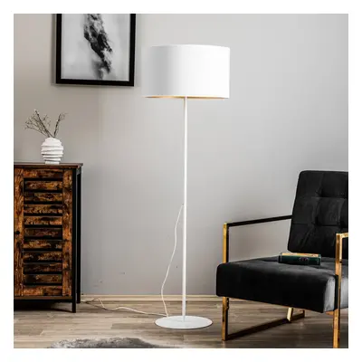 Duolla Stojací lampa Roller, bílá/zlatá, výška 145 cm