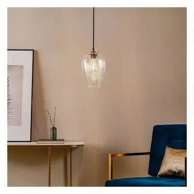 Solbika Lighting Závěsné svítidlo Linkeus I se stínidlem z čirého skla Ø 19 cm