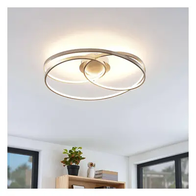 Lindby Lindby LED stropní svítidlo Joline, Ø 60 cm, niklová barva, kov