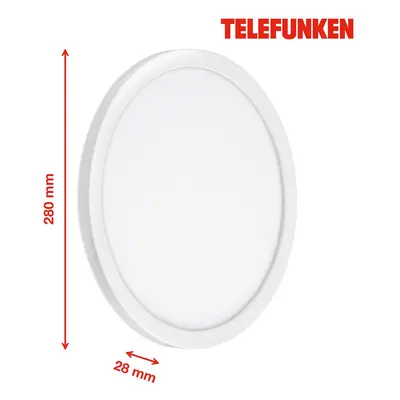 Telefunken LED venkovní nástěnné Nizza, Ø 28cm, bílá 4 000K