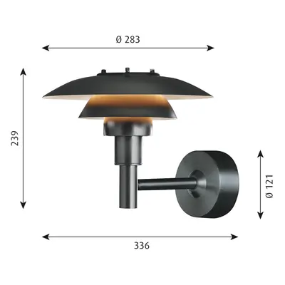 Louis Poulsen Louis Poulsen PH 3-2 1/2 nástěnné světlo nerez