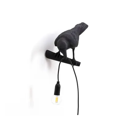 SELETTI LED deko nástěnné světlo Bird Lamp levé černá