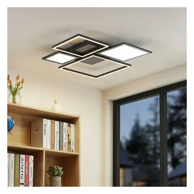 Lucande Stropní svítidlo Lucande Narumi LED CCT, 75 cm, černé