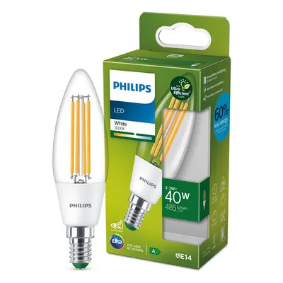 Philips Philips LED svíčka E14 2,3W 485lm čirá 3 000K