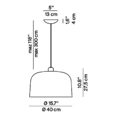 Luceplan Luceplan Zile závěsná lampa cihlově červená matná, Ø 40 cm