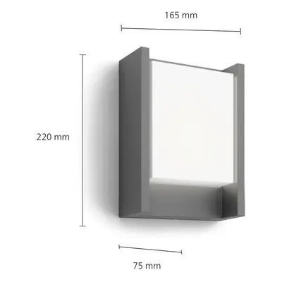 Philips Venkovní nástěnné svítidlo Philips LED Arbour UE, 1 světlo 2 700 K