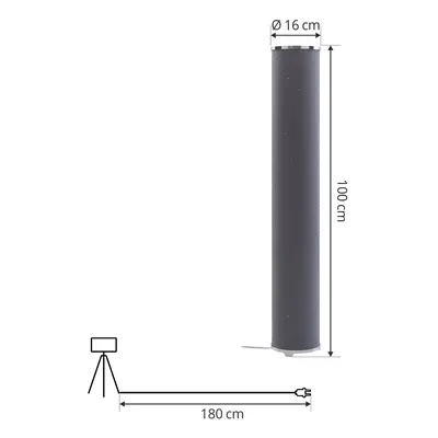 ELC ELC Birkara stojací lampa v šedé barvě, tvar válce