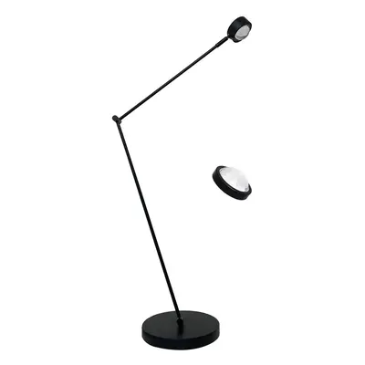 Lindby Stojací lampa Jyla, černá, nastavitelná, čočka, 4200K