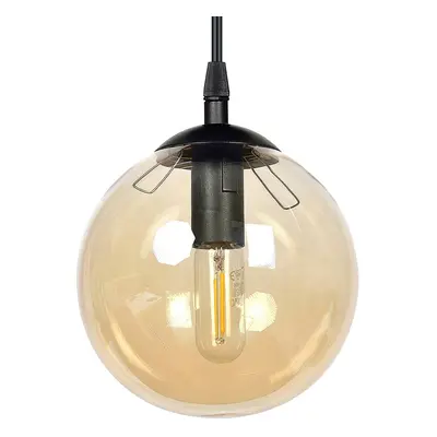 EMIBIG LIGHTING Skleněné závěsné svítidlo, černá, jantarová, sklo, Ø 14 cm, E14