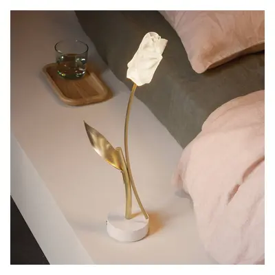 Slamp Nabíjecí stolní lampa Slamp LED Tulip, bílý podstavec