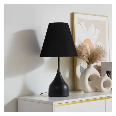 Lucande Stolní lampa Lucande Luoti, černá, textil, výška 57 cm